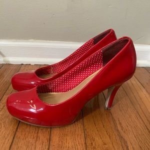 Red Patent-Leather Pumps